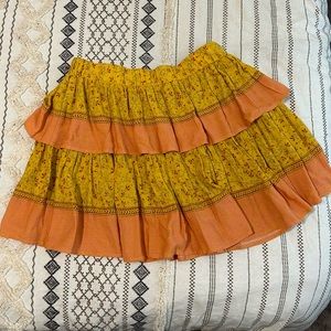 Chelsea & Violet yellow & orange flowy mini skirt; good as new!